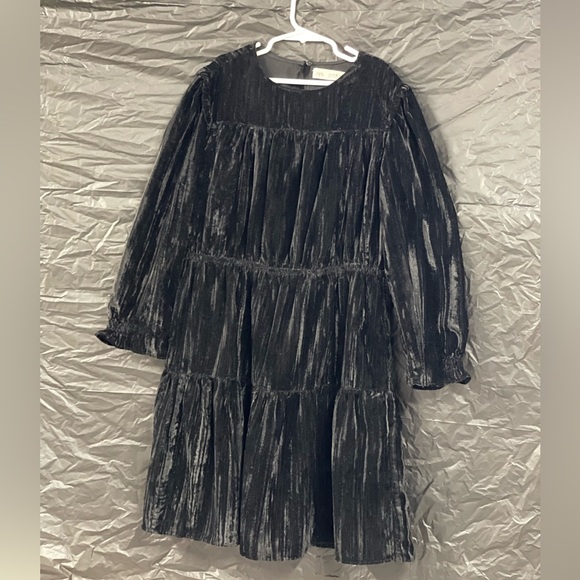 Zara Girls Black velvet Dress - Picture 7 of 8